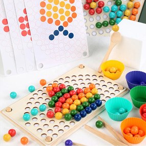 Szivárványos golyó mozaik kirakó Montessori fajáték