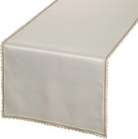 Lace futópad 40x140 cm krémszínű hímzett díszítéssel abrosz dekoratív