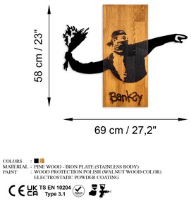 Fa fali dekoráció, Banksy - Flower Thrower