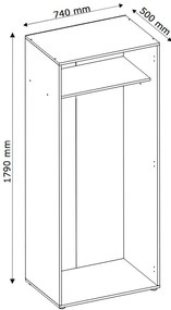 BASIC PLUS Polcos, Akasztós Kétajtós Szekrény