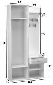 Daniella Tükrös Előszobafal szett wenge