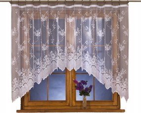 Mg Függöny jacquard 3703 Fehér 330X160 ív szalaggal