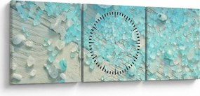 Kép - Tengerparti hangulat türkiz árnyalatokban (órával) (90x30 cm)