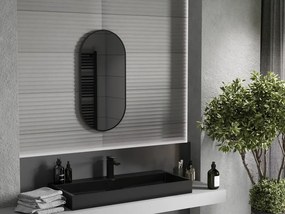 Mexen Loft ovális fürdőszobai tükör 80 x 40 cm, fekete keret - 9851-080-040-000-70