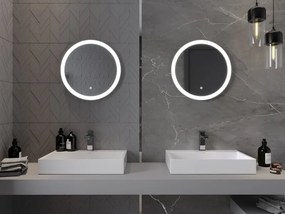 Mexen Oro világító fürdőszobai tükör, kerek 50 cm, LED 6000K, páramentes - 9824-050-050-611-00