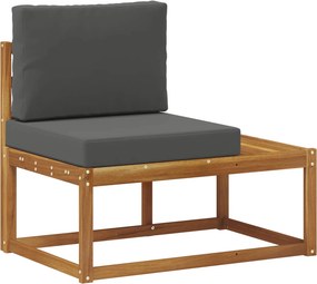 vidaXL Kültéri végleges kanapé Természetes és antracit 91 x 63 x 73 cm