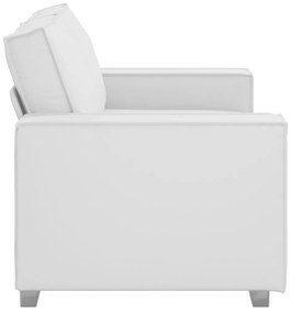 2 Személyes Kanapé Fehér 120 cm Műbőr