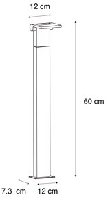 Modern kültéri oszlop lámpa antracit 60 cm LED-del IP54 - Zane