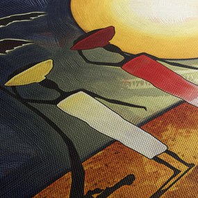 Egy ősi festmény képe (órával) (90x30 cm)