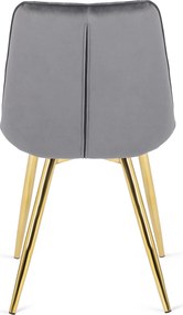 Krzesło CARO Szare Welurowe