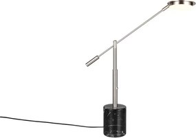 Fekete-ezüstszínű LED asztali lámpa (magasság 65 cm) Fiore – Trio Select