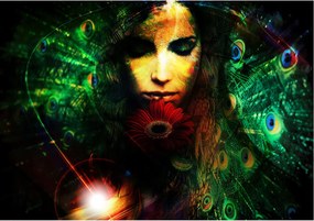 Flizelin fotótapéta Gerber arca és páva tollak Elegancia 200x140 +ragasztó