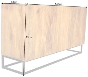 Design komód Shayla 140 cm barna mangó