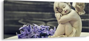 Egy angyal képe virággal (120x50 cm)