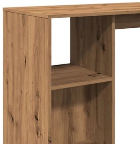 kézműves tölgy szerelt fa bárasztal polccal 124 x 46 x 103,5 cm
