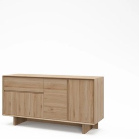 Natúr színű komód tölgyfa dekorral 146x76x45 cm Carpi – Marckeric