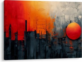 Kép - Absztrakt festmény a városról (70x50 cm)