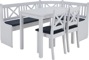 Sarokpad, fa, fehér/sötétszürke, ELODIE X1