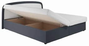 MALIA 160x200 szürke kárpitozott ágy rugós matraccal és ágyneműtartóval