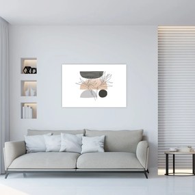 Kép - Vonal művészet virágok N⁰2 (90x60 cm)