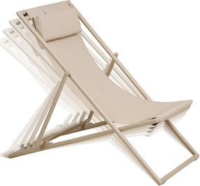 Bézs fém kerti napozóágy Curtis – House Nordic