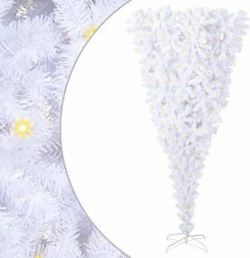 vidaXL Mű karácsonyfa 300 LED-del állvánnyal Fehér 240 cm PVC és Acél