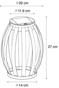 Kültéri asztali lámpa fekete 3 fokozatú fényerő-szabályozóval, napelemes és újratölthető - Sheldon