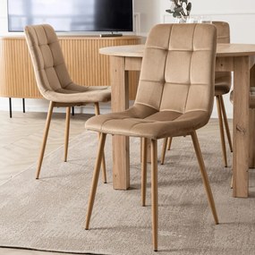 Szék bézs színben, bársony kárpittal FREDY