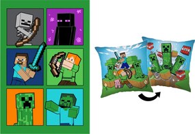 Minecraft Fight Chaos polár takaró és párna szett, 2 részes