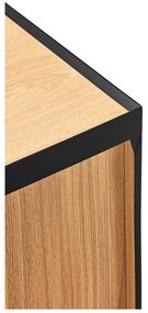 Fekete magas komód tölgyfa dekorral 95x120 cm Arista – Teulat