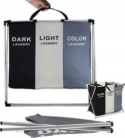 Szabadonálló Szennyestartó Kosár Szelektív Ruhákhoz 3az1ben 3 Rekesz