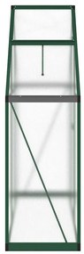 zöld alumínium melegház alapvázzal 169 x 58 x 195 cm
