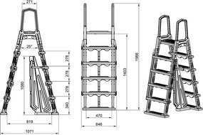 Pontaqua földfeletti A-létra (PE)