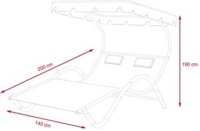 Craftfield PALACE 2 személyes relaxációs nyugágy - bézs