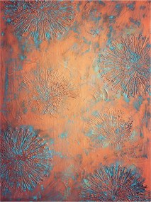 Fotótapéta flizelina Fém és türkiz absztrakt kék körök 206x275 +ragasztó