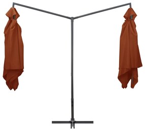 Terrakotta dupla napernyő acélrúddal 250 x 250 cm