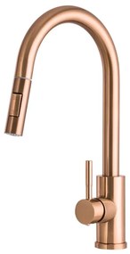 Gamma Taru II. Mosogató Csaptelep - Kihúzható, Zuhanyfejes, Rosé Gold