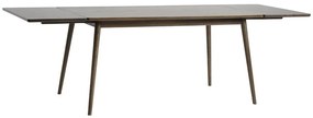 Barna bővíthető étkezőasztal tölgyfa dekoros asztallappal 150x90 cm Barrali – Unique Furniture