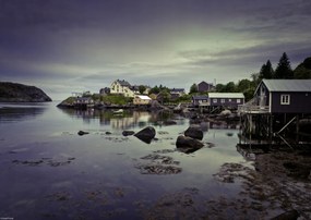 Poszter 42x29,7cm Norvég fjord partvonal, Assaf Frank