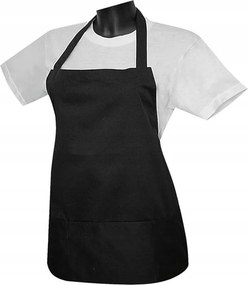 Kötény Zsebbel Fekete Sima Kötött S/m J7D