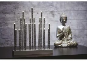 LED Karácsonyi gyertyatartó 19xLED/3xAA szürke