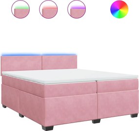 vidaXL rózsaszín bársony rugós ágy matraccal 200x200 cm