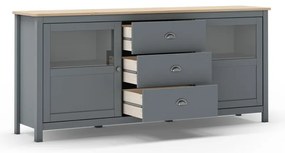 Szürkészöld borovi fenyő komód 180x80x40 cm Misti – Marckeric