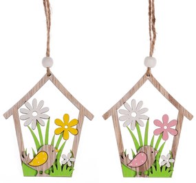 Kismadaras Tavaszi Ajtódísz Fából 2 db/csomag