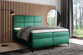 FIZA stílusos ágy - 140x200, zöld + INGYENES topper
