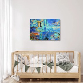 Üveg kép - Absztrakt olajfestmény (70x50 cm)