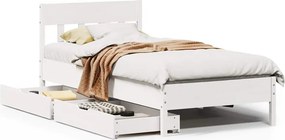 vidaXL fehér tömör fenyőfa ágy matrac nélkül 75 x 190 cm