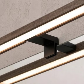 Brilagi - LED fürdőszobai tükör 3 az 1-ben WOODY MIRROR LED/12W/230V IP44 fekete/tölgy/dió