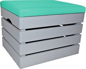 Fenyő Puff Tároló Láda Ökobőr Ülőfelülettel