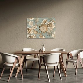 Arany virágok képe (üvegen) (70x50 cm)